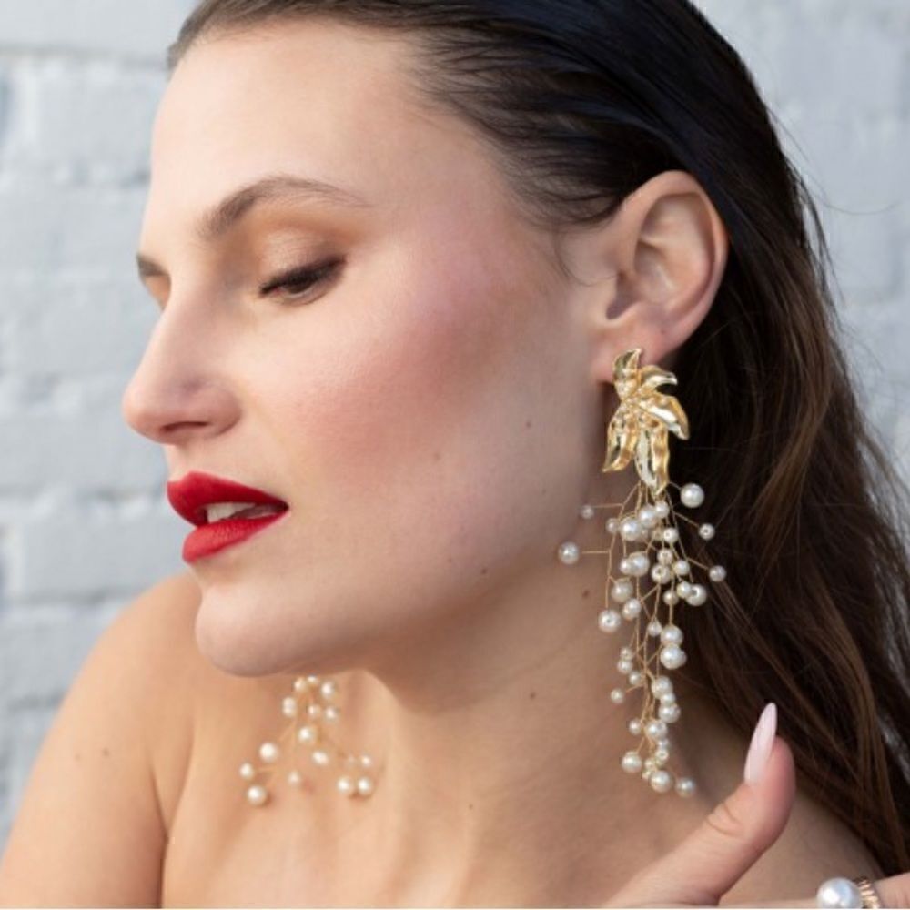 Flower  statement  earrings  A56